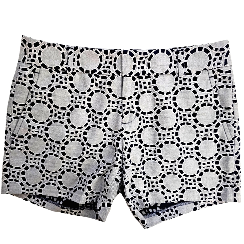 Banana Republic Nwot Navy/Gray Mosaic Geometric Print Flat Panel Dress Shorts